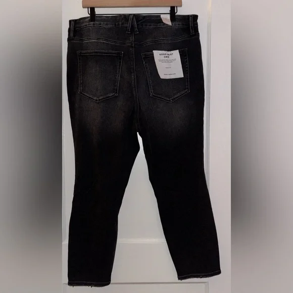 ✨NWT Good American Good Waist Crop Distress Knee - Picture 5 of 11